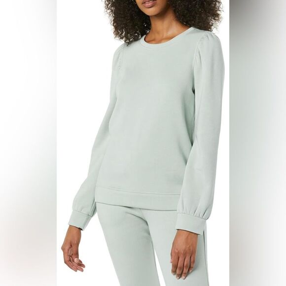 NWT Women’s Amazon Aware Gray Puff Sleeve Long Sleeve Sweatshirt Size Large - Picture 4 of 8